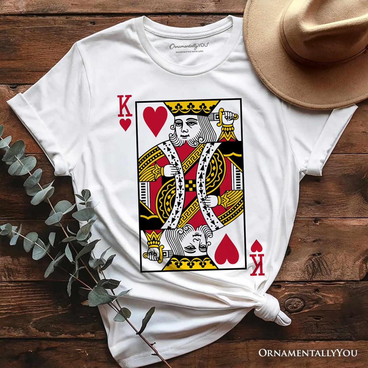 King of Hearts Card T-Shirt, Classic Retro Love Valentine Tee